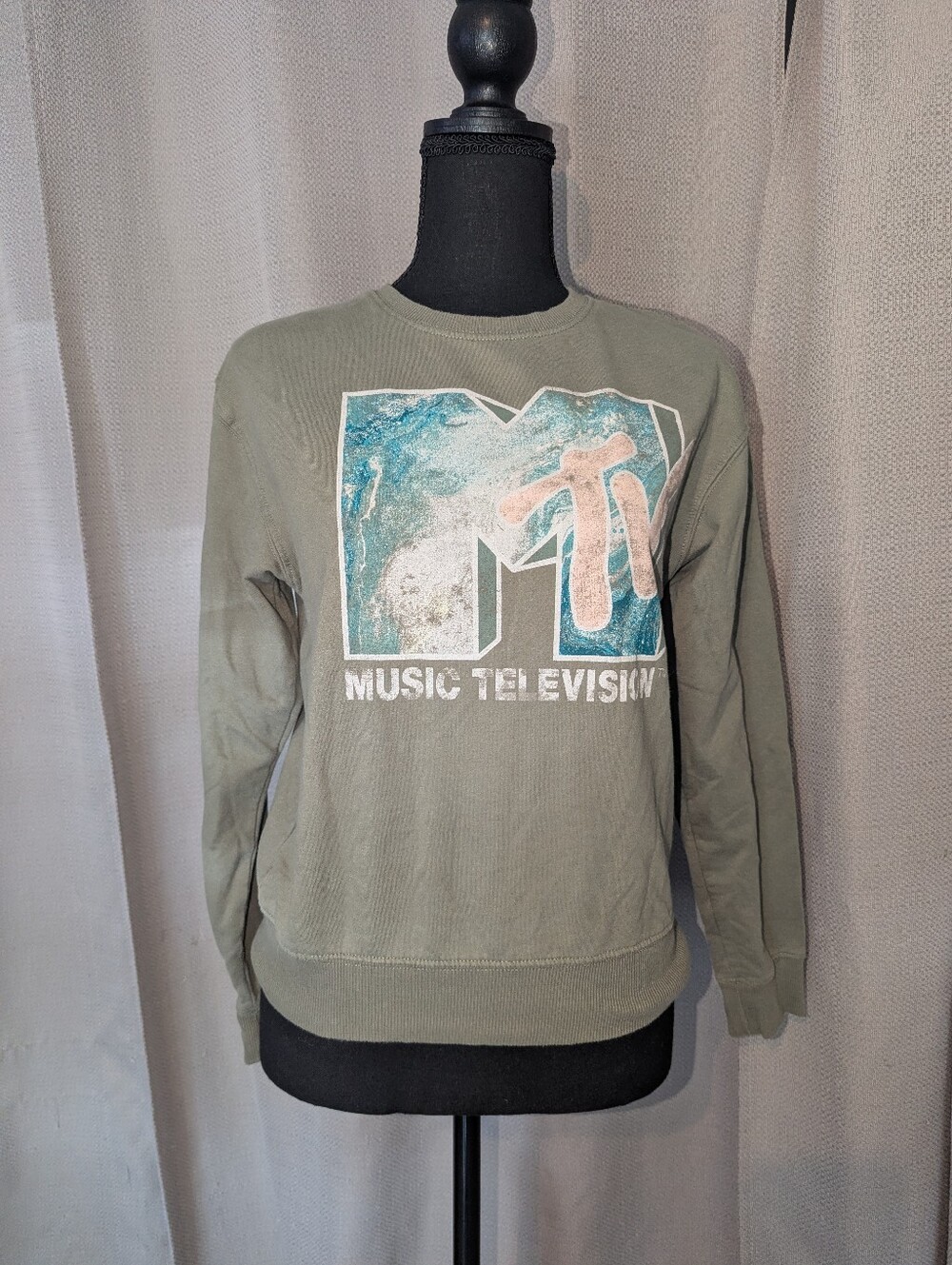 MTV Olive Green Graphic Sweatshirt - Men's Crewneck